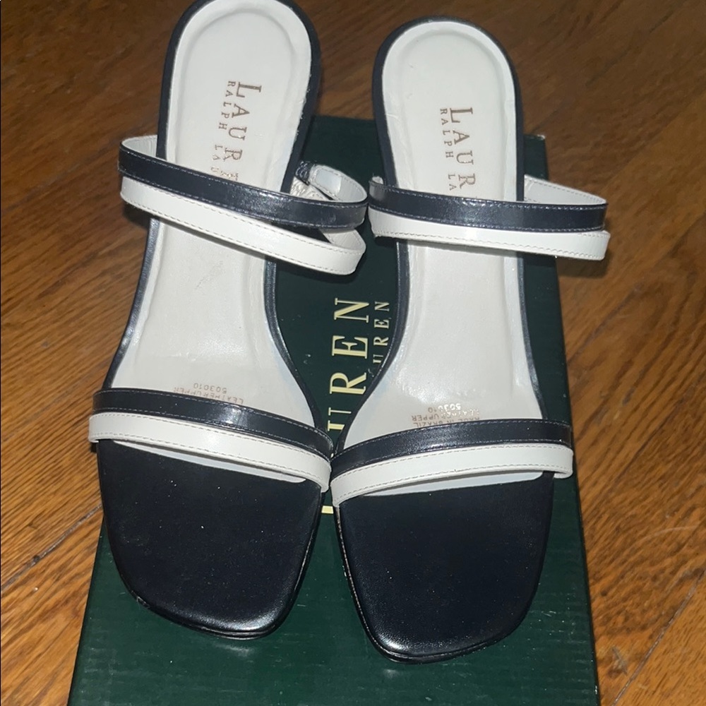 Lauren Ralph Lauren Two-Tone Black and White Sandals